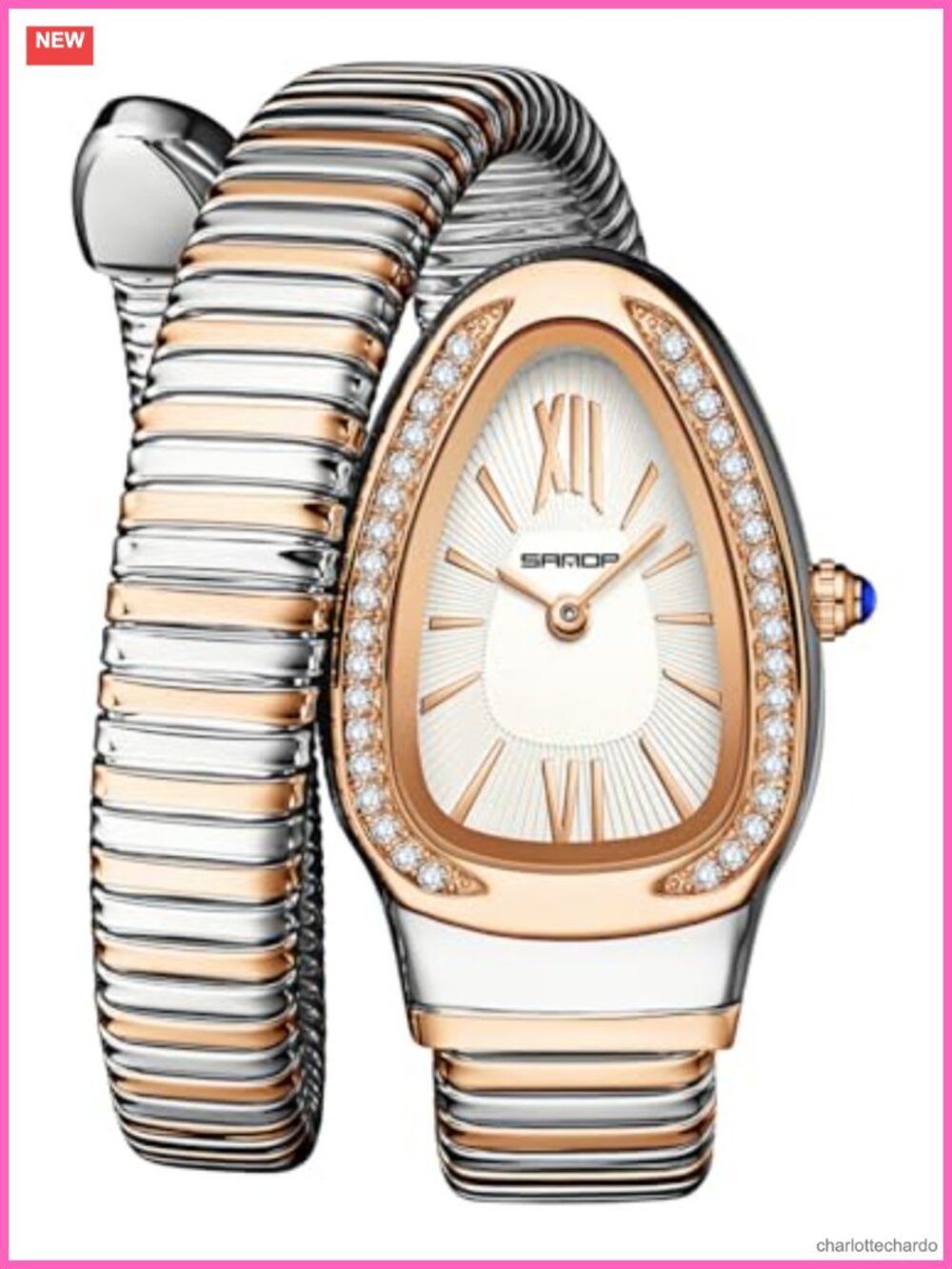 Snake Bracelet Watch Women Quartz Cuff Bangle Wristwatch Dress Gift